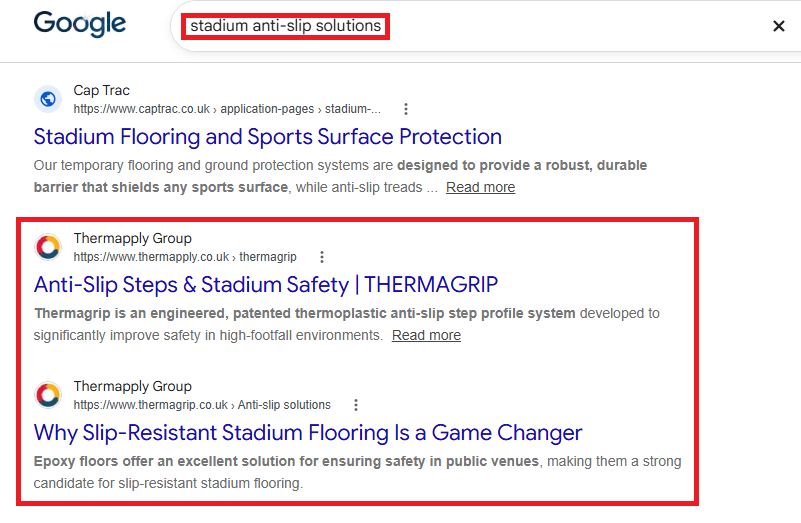 Thermapply google rankings